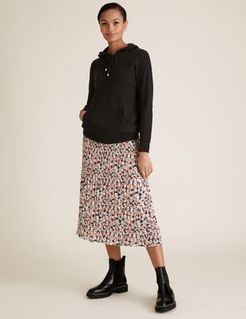 Marks & Spencer Floral Plisse Midi Straight Skirt - Pink Mix - US 2 (UK 6)