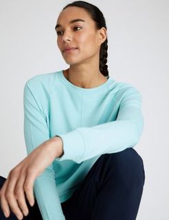 Marks & Spencer Crew Neck Long Sleeved Sweatshirt - Soft Turquoise - US 10 (UK 14)