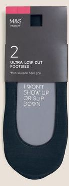 Marks & Spencer 2pk Ultra Low Cut Footsies - Navy - US 4.5-7 (UK 3-5)