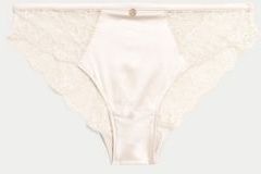 Marks & Spencer Silk & Lace Brazilian Knickers - Moonstone - US 2 (UK 6)