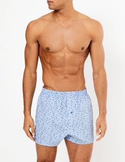 Marks & Spencer 3pk Pure Cotton Printed Woven Boxers - Blue Mix - US M