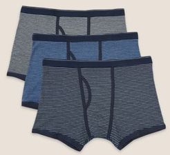 Marks & Spencer 3pk Pure Cotton Cool & Fresh&trade; Trunks - Multi - US S