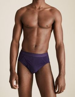 Marks & Spencer 4pk Cotton Cool & Fresh&trade; Striped Briefs - Purple Mix - US S