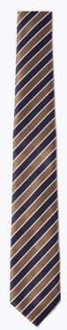 Marks & Spencer Slim Striped Tie - Neutral Brown - One Size