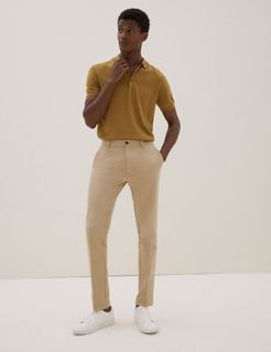 Marks & Spencer Slim Fit Italian Stretch Chinos - Light Natural - 28in waist