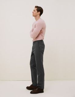 Marks & Spencer Regular Fit Italian Stretch Chinos - Dark Grey - 34in waist