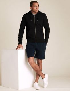 Marks & Spencer Pure Cotton Textured Shorts - Dark Navy - US S