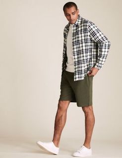Marks & Spencer Pure Cotton Textured Shorts - Cedar - US M