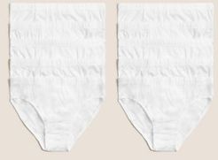 10 Pack Pure Cotton Briefs (2-16 Yrs) - White - 5-6 Years