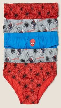 5pk Pure Cotton Spider-Man&trade; Briefs (2-8 Yrs) - Red Mix - 2-3 Years