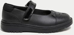 Kids' Leather Mary Jane Cat School Shoes (8 Small - 1 Large) - Black - US 8.5 (UK 8 Small)