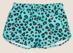 Leopard Swim Shorts (6-14 Yrs) - Aqua Mix - 6-7 Years