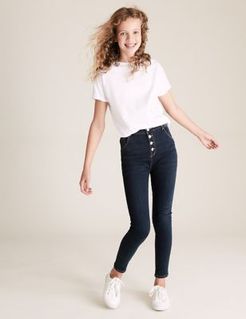 Mini Ivy Skinny High Waisted Jeans (6-16 Yrs) - Dark Denim - 7-8 Years