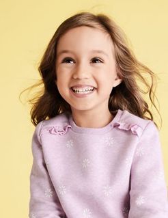 Cotton Floral Sweatshirt (2-7 Yrs) - Lilac - 2-3 Years