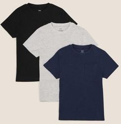 3pk Adaptive Pure Cotton T-Shirts (2-14 Yrs) - Multi - 2-3 Years