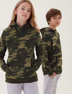 Cotton Camouflage Hoodie (6-16 Yrs) - Navy - 6-7 Years