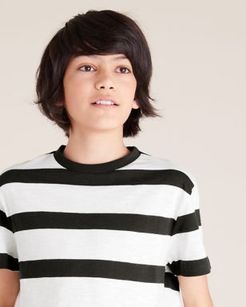 Pure Cotton Striped T-Shirt (6-16 Yrs) - Carbon - 11-12 Years