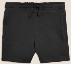 Cotton Plain Shorts (2-7 Yrs) - Black - 2-3 Years