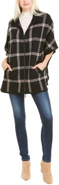 Forte Cashmere Plaid Zip Cashmere Poncho