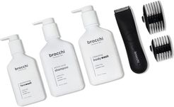 BROCCHI Waterproof USB Trimmer, Face Wash, Body Wash, & Shampoo Bundle