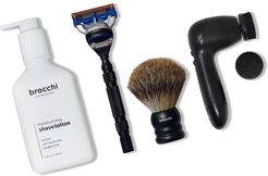 BROCCHI Electric Facial Brush, Smooth Shave Kit & Moisturizing Shave Lotion