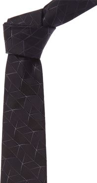 Canali Navy Geometric Silk Tie