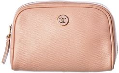 Chanel Pink Leather Cosmetic Pouch