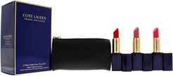 Estee Lauder Women's 4 Pc 110 Nude Reveal, 220 Sheer Sin, 320 Drop Dead Red 3 Pure Color Envy Hi-Lustre Lipsticks Set