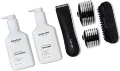 BROCCHI Waterproof USB Trimmer, Beard Brush, Moisturizing Face Wash & Shave Lotion Bundle