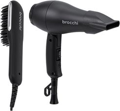 Brocchi 2pc Mini Hair Dryer and Hot Air Brush Bundle
