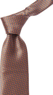 Brioni Orange & Blue Silk Tie