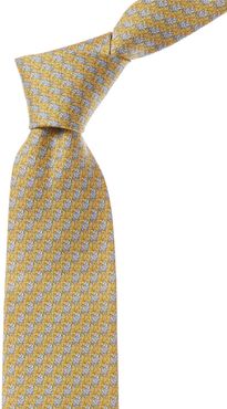 Salvatore Ferragamo Yellow Zebra Silk Tie