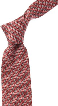 Salvatore Ferragamo Red Zebra Silk Tie