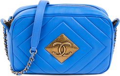 Chanel Blue Quilted Lambskin Leather Pyramid CC Camera Bag