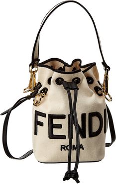 FENDI Mon Tresor Mini Canvas & Leather Bucket Bag