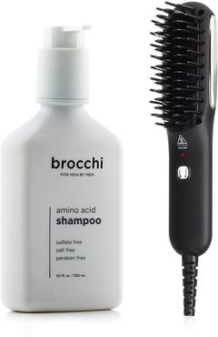 BROCCHI Hot Air Brush & Amino Acid Shampoo Bundle