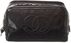 Chanel Black Patent Leather Cosmetic Pouch