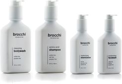 BROCCHI 4pc Shampoo, Body Wash, Face Wash, & Shave Lotion Bundle