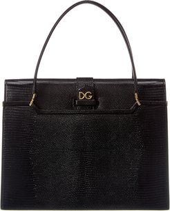 Dolce & Gabbana Ingrid Iguana-Embossed Leather Clutch