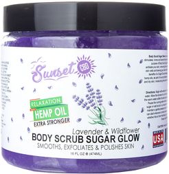 Sunset CBD 16oz. Sensual Rose Sunset CBD Body Scrub Salt Glow