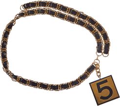 Chanel Gold-Tone Leather & Chain Belt