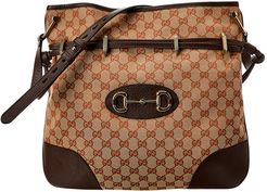 Gucci GG Horsebit 1955 Canvas & Leather Shoulder Bag