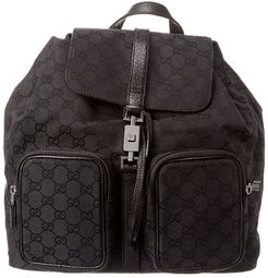 Gucci Black GG Canvas Pocket Backpack