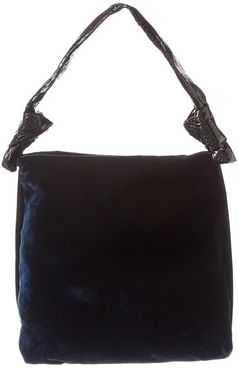 The Row Wander Small Velvet & Snake-Embossed Leather Shoulder Bag