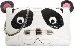 Kara Ross White Python, Ostrich, & Alligator Leather Panda Clutch, Never Carried