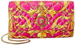 Versace Icon Barocco Quilted Leather Wallet On Chain