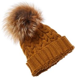 Adrienne Landau Cable Knit Pom Hat