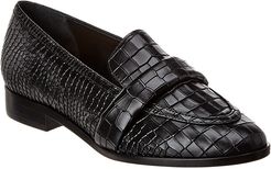 SCHUTZ Romina Croc-Embossed Leather Loafer
