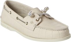 Sperry A/O Croc-Embossed Leather Boat Shoe
