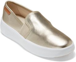 Cole Haan Grand Crosscourt Flatform Leather Slip-On